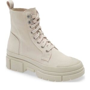 Treasure & Bond Raegin Suede Combat Boots Booties Lace Up Winter Leather